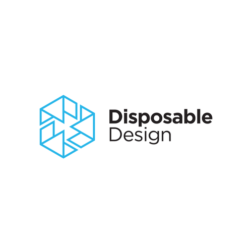 Recycling logo with the title 'Logo For A Custom Disposable Manufacturer'