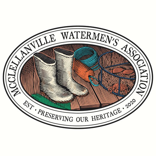 Engraving logo with the title 'Logo concept for McClellanville Watermen's Association'