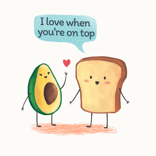 Toast design with the title 'Avocado Illustration'