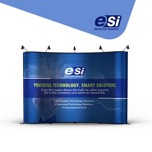 Booth design with the title 'ESI Trade Show Display Design'