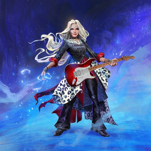 Full-color design with the title 'guitarrista'