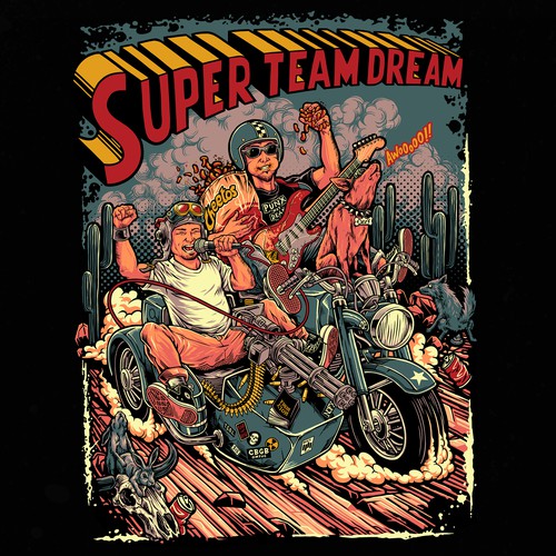 Biker t-shirt with the title 'Awesome Shirt for AWESOME SUPER BAND'