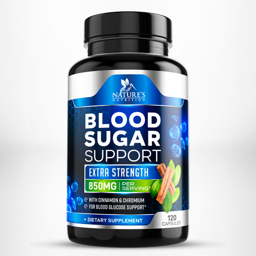 Medical label with the title 'Blood Sugar Support'