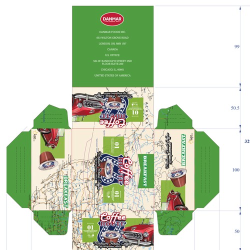 Cup packaging with the title 'vintage '