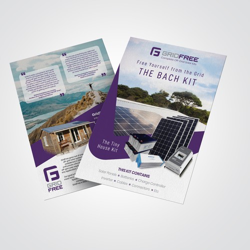 Solar panel design with the title ' off-grid solar company flyer'