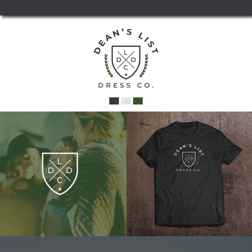 College logo with the title 'Logo design for college apparel'