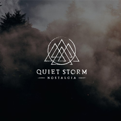 Brush and comb logo with the title 'Logo Design for Quiet Storm Nostalgia'