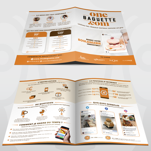 Patisserie design with the title 'Brochure design for One Baguette'