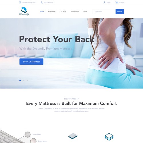 Startup website with the title 'Home page design'