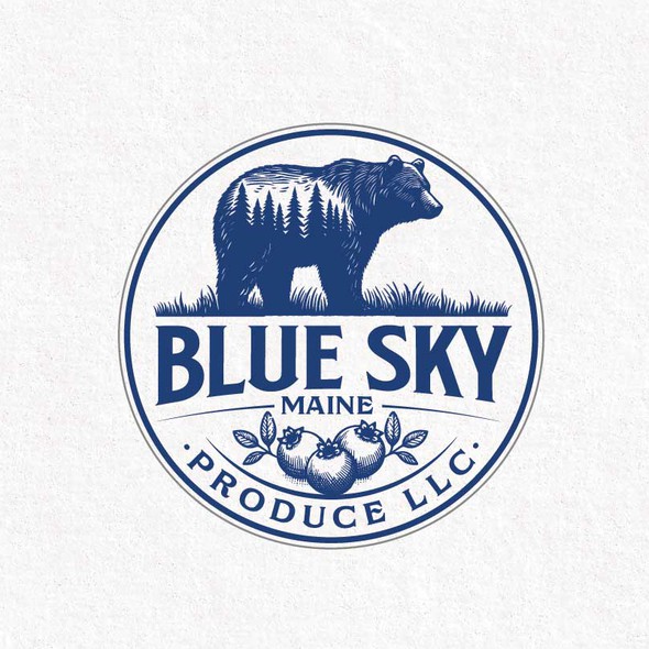 Bear design with the title 'Blue Sky'