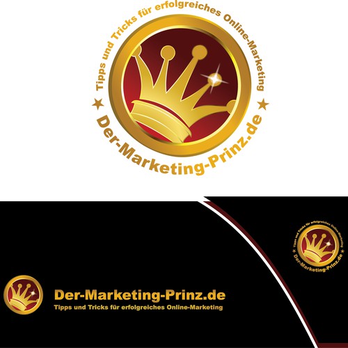 Online marketing design with the title 'Der-Marketing-Prinz.de benötigt Logo'