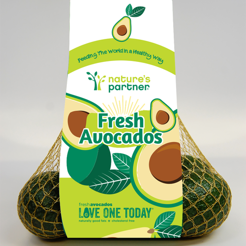 Avocado design with the title 'Packaging Design for Natures Partner'
