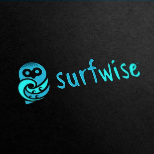 Vintage surf logo with the title 'Surfwise'