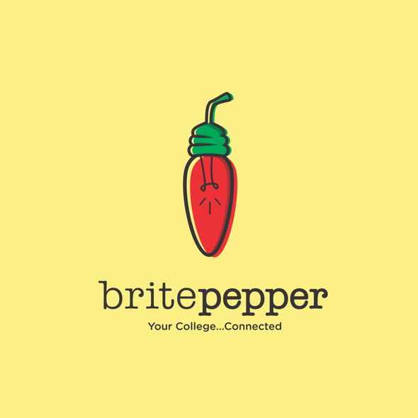 Pepper logo with the title 'Create an innovative website logo for Brite Pepper'