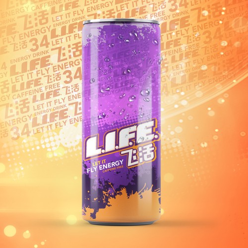 Energy drink packaging with the title 'Concept: Energy drink'