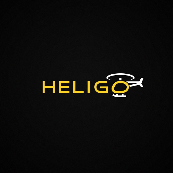 Helicopter logo with the title 'Heligo'