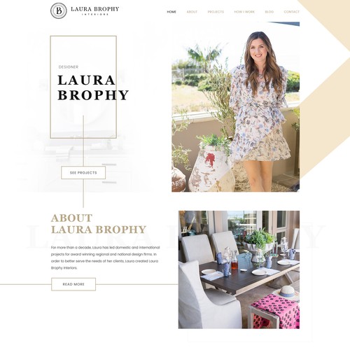 Interior design website with the title 'Brophy Interiors'