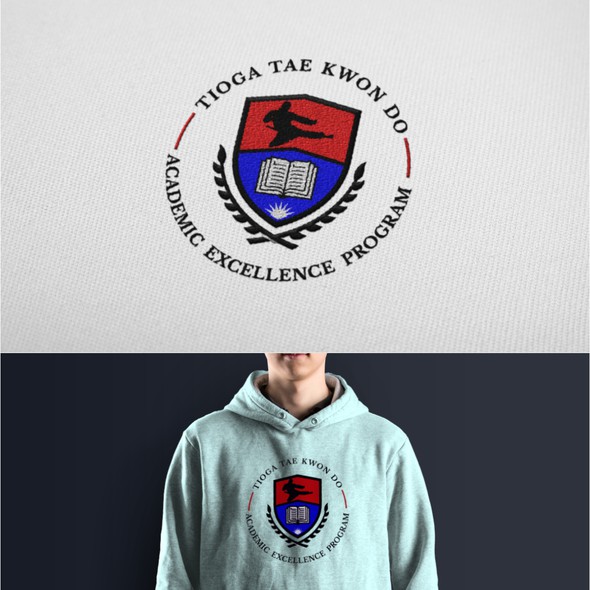 Taekwondo logo with the title 'Winner of Tioga Tae Kwon Do Academic Excellence Program'