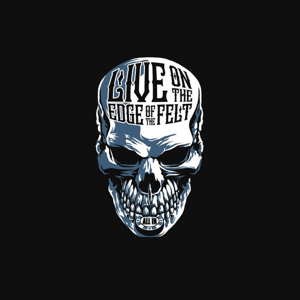 Skeleton logo with the title 'Skull Design for Poker Lifestyle Brand'