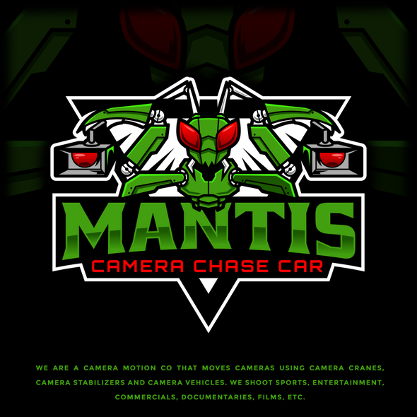 Esports logo with the title 'Mantis Camera Chase Car'