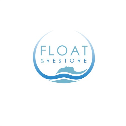 Float logo with the title 'Create a sophisticated/calming wave,using a profile of someone lying flat'
