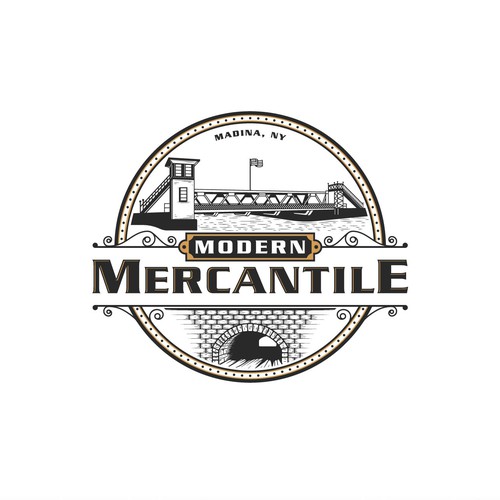 Antique design with the title 'Modern Mercantile'