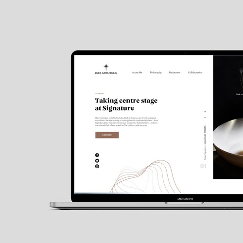 Food website with the title 'Exclusive Chef Restaurant Website Design'