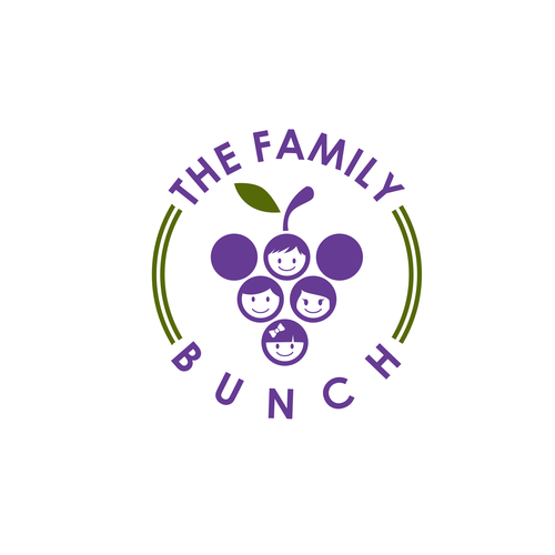 Grape logo with the title 'Emblem Logo work for The Family Bunch'