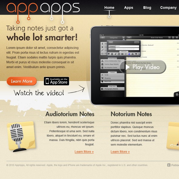 Service website with the title 'AppApps Website'