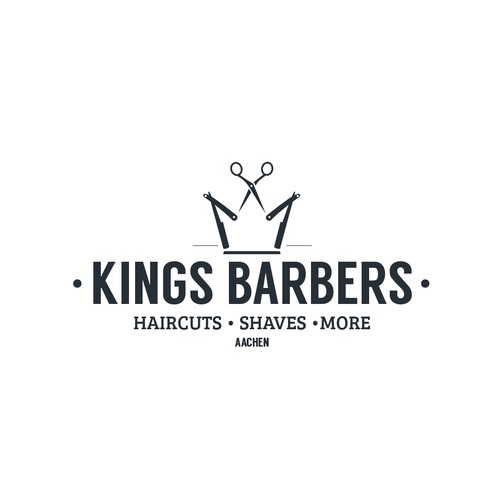 Razor design with the title 'Logo for Kings Barbershop'