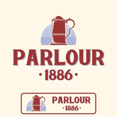Lounge logo with the title 'Vintage logo concept for Parlour 1886'