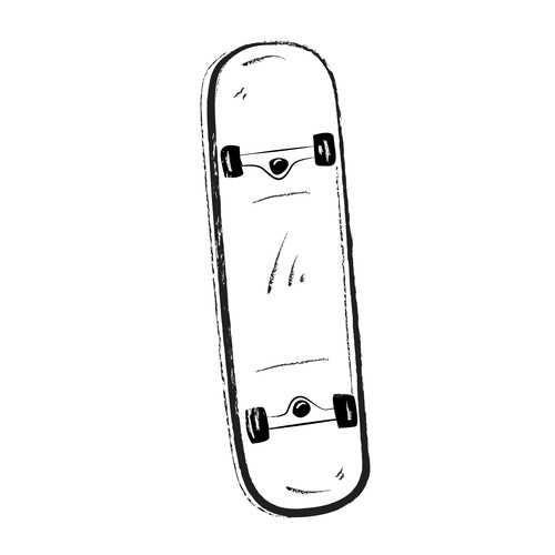 Skateboard illustration with the title 'skateboard illustration'