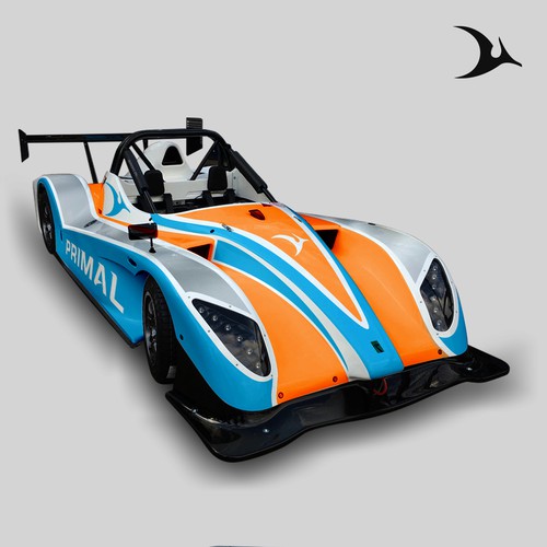 Vehicle graphic design with the title 'Racing Car Wrap'