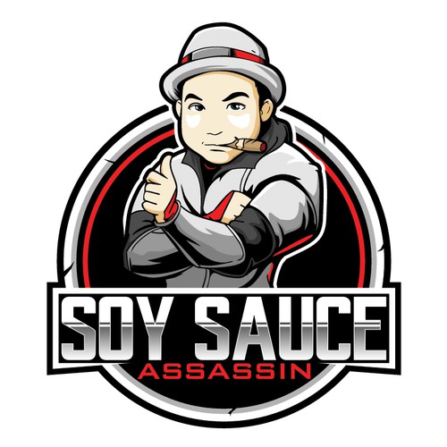 Man logo with the title 'Soy Sauce Assassin logo'