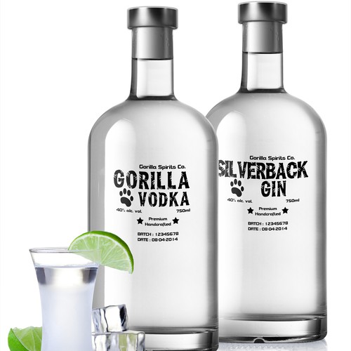 Glass bottle label with the title 'Silverback'