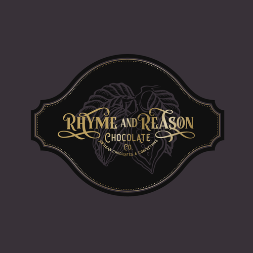Chocolate brand with the title 'Rhyme and Reason Chocolate Co.'
