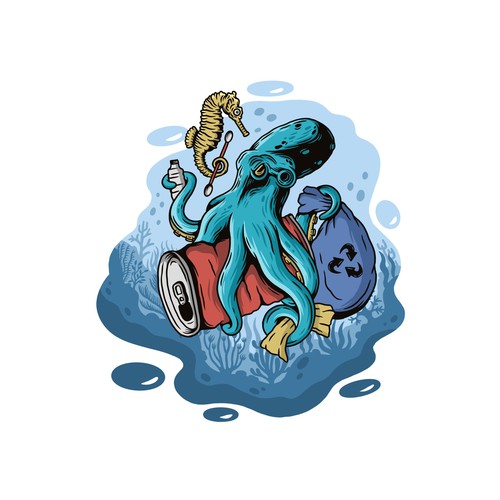 Octopus t-shirt with the title 'Sea Project TS'