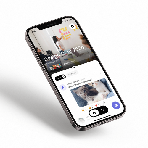 IPhone design with the title 'Event App'