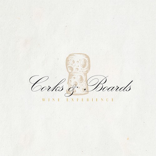 Cheese logo with the title 'Corks & Boards'