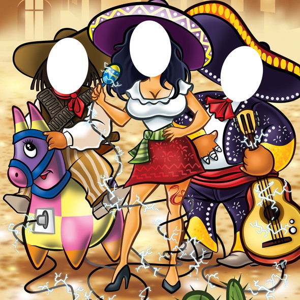 Musician illustration with the title 'Illustration for 25th Anniversary party'