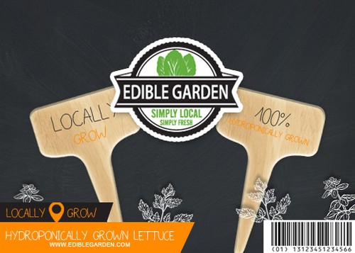 Bio packaging with the title 'label edible garden'