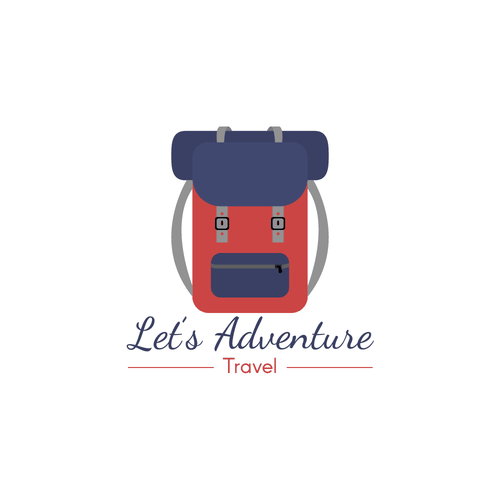 Positive logo with the title 'Let's Adventure Travel Logo Concept'