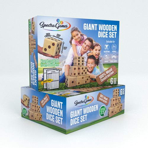 Creative packaging with the title 'Design Product Package for Spectra Games'