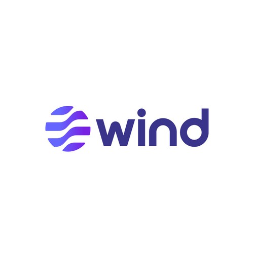 Cryptocurrency logo with the title 'Wind App Logo Design'