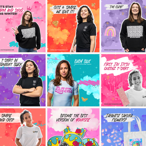 Queen design with the title 'Stand-out social media style for Jiu Jitsu Queenz'