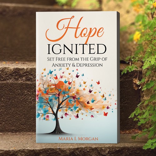 Butterfly design with the title 'Book cover for Hope ignited'