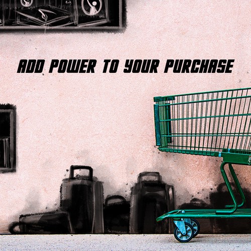 Branding illustration with the title 'Banksy Digital Photomanipulation'