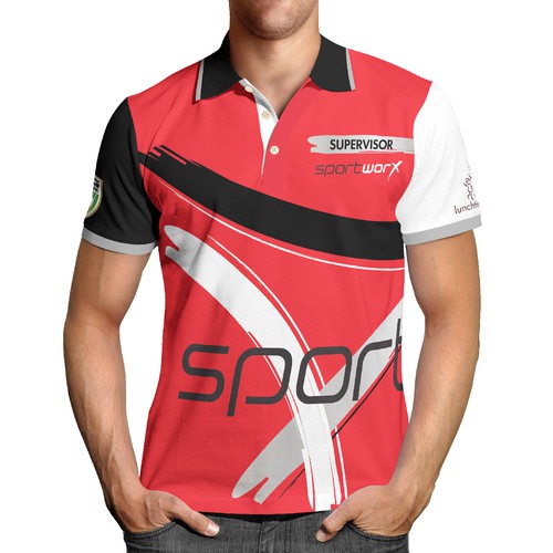 Polo shirt design with the title 'SportWorx Supevisor T-Shirt'