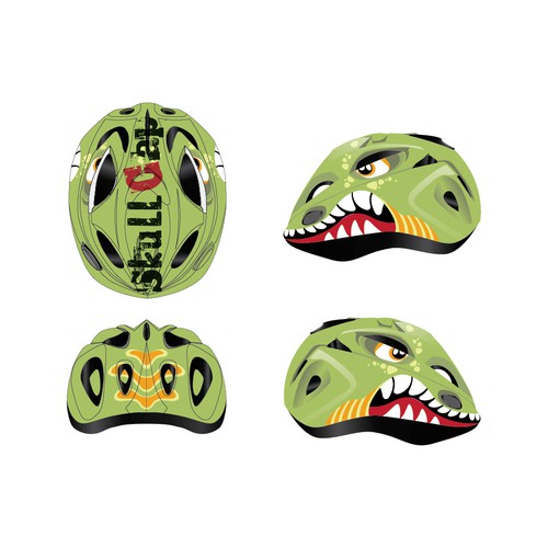 Dinosaur design with the title 'Dinosaur helmet for kid'