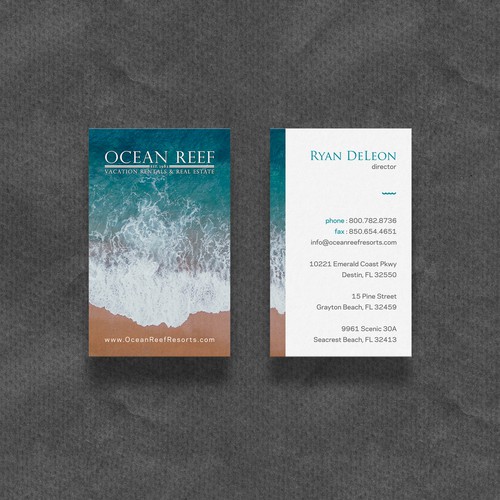 Vacation design with the title 'Business card design'
